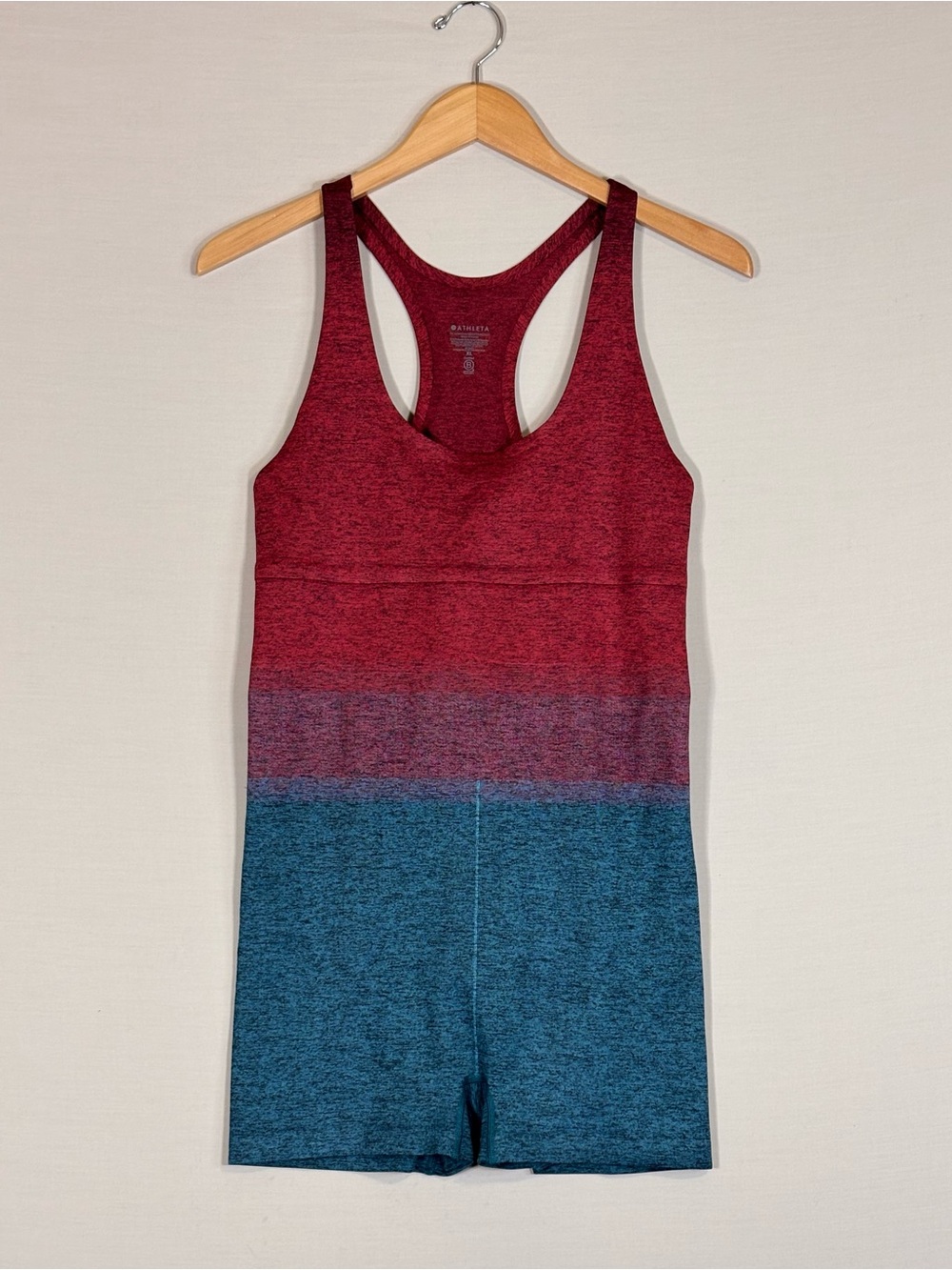 Athleta XL Colorblock Shortie Bodysuit Romper Yoga Workout One Piece